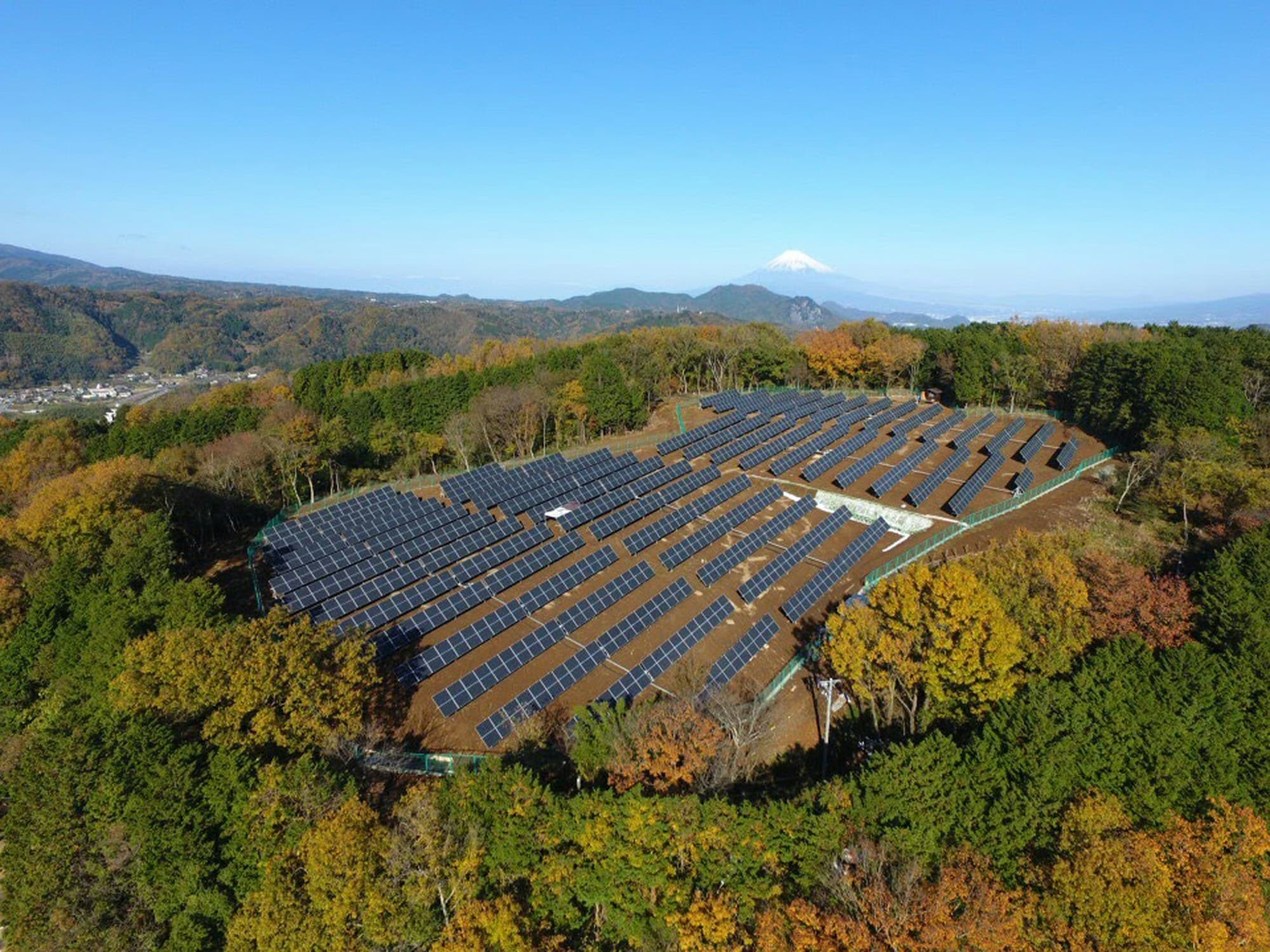 Clean energy production from solar panels on a commercial building rooftop.